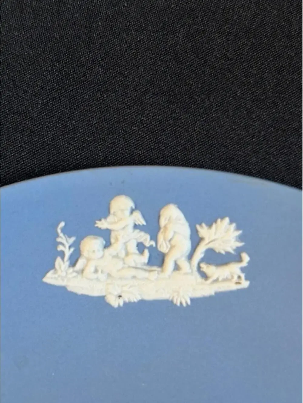 Wedgwood Blue Jasperware Saucer with Classical Reliefs